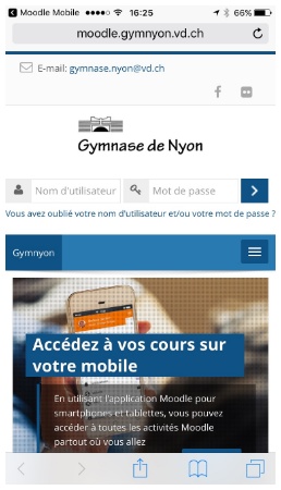 Accès au site web Moodle du gymnase de Nyon